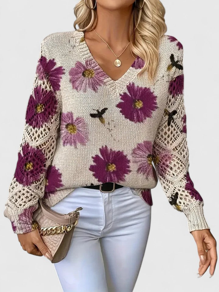 CARMELA - ELEGANTE JERSEY CON DISEÑO FLORAL