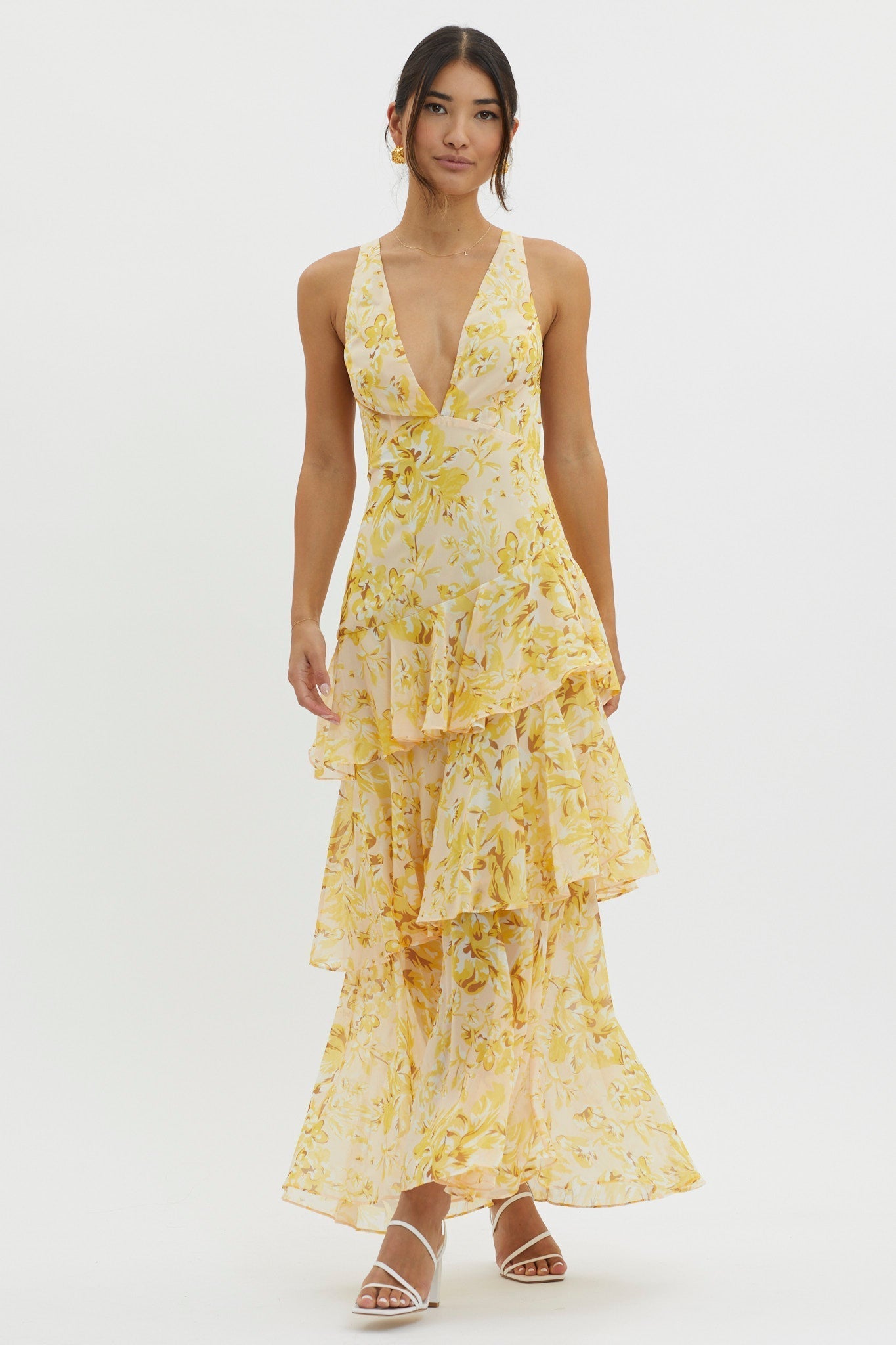 ELARA™ | Vestido largo con volantes