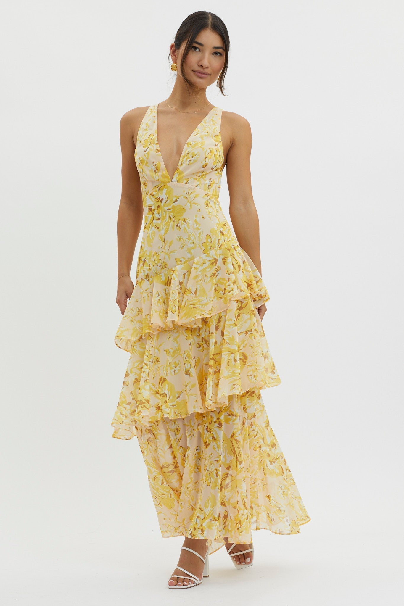 ELARA™ | Vestido largo con volantes
