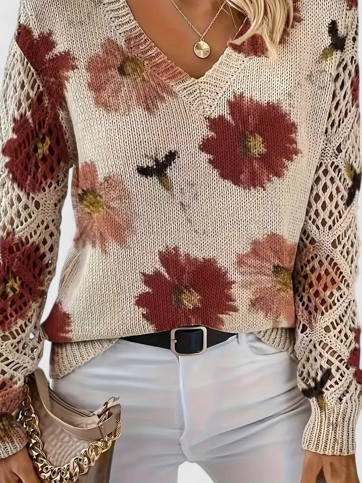 CARMELA - ELEGANTE JERSEY CON DISEÑO FLORAL
