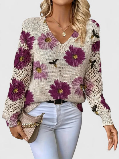 CARMELA - ELEGANTE JERSEY CON DISEÑO FLORAL