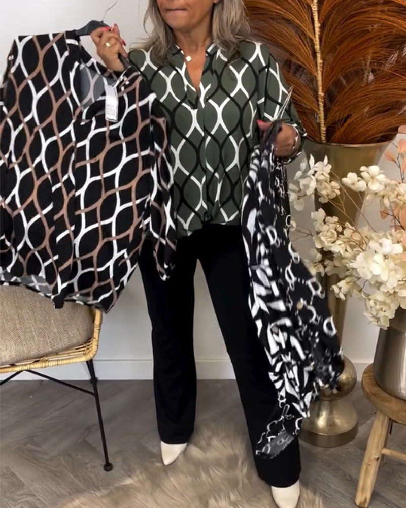 NOR - BLUSA CON ESTAMPADO ELEGANTE