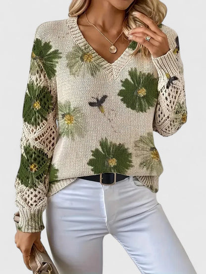 CARMELA - ELEGANTE JERSEY CON DISEÑO FLORAL