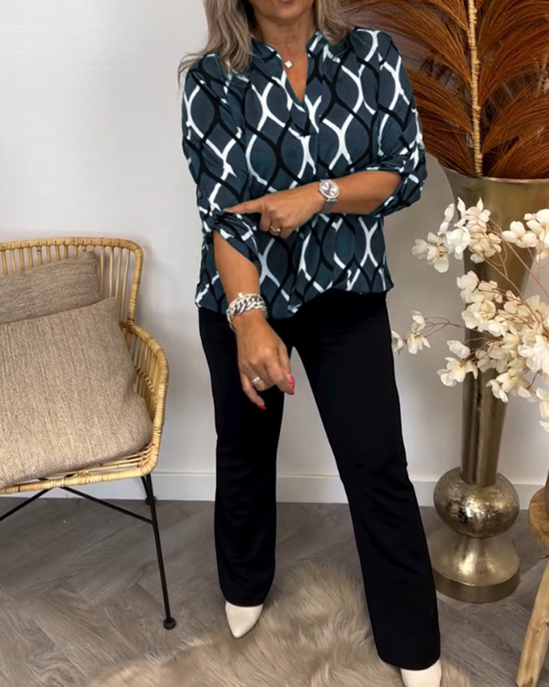 NOR - BLUSA CON ESTAMPADO ELEGANTE