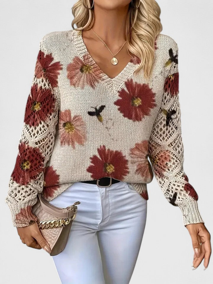 CARMELA - ELEGANTE JERSEY CON DISEÑO FLORAL