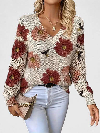 CARMELA - ELEGANTE JERSEY CON DISEÑO FLORAL