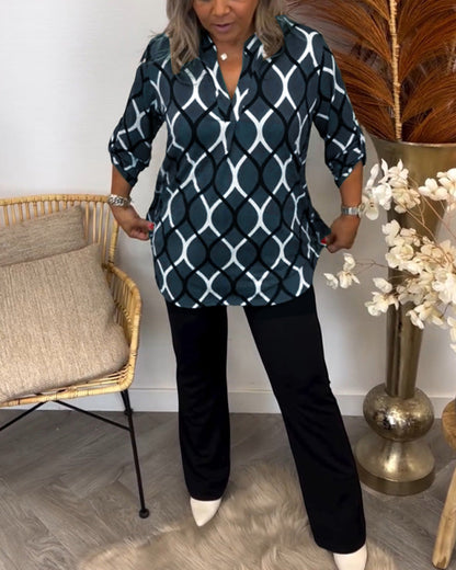NOR - BLUSA CON ESTAMPADO ELEGANTE