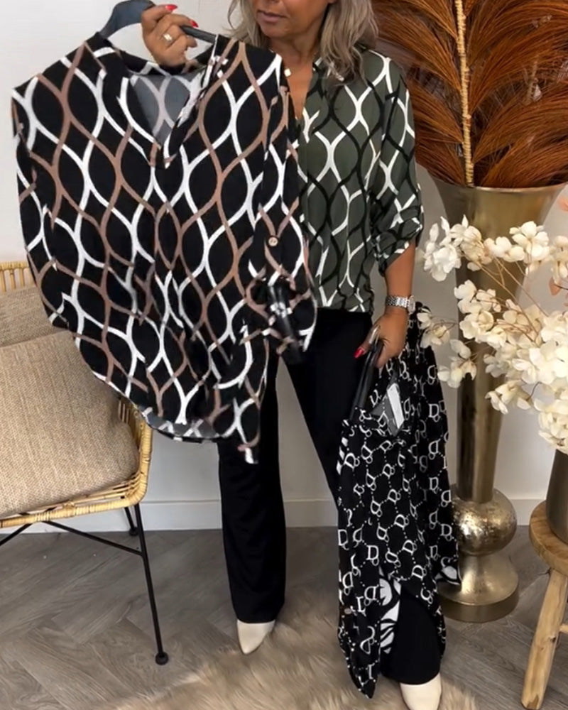 NOR - BLUSA CON ESTAMPADO ELEGANTE