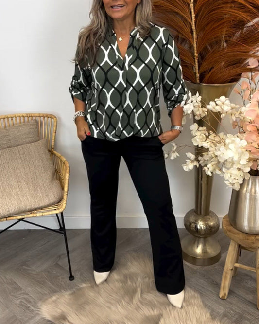 NOR - BLUSA CON ESTAMPADO ELEGANTE