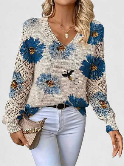 CARMELA - ELEGANTE JERSEY CON DISEÑO FLORAL