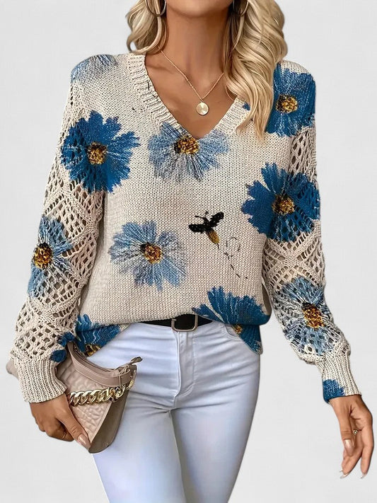 CARMELA - ELEGANTE JERSEY CON DISEÑO FLORAL