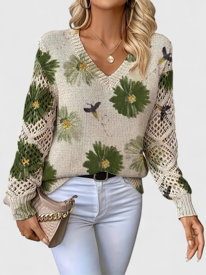 CARMELA - ELEGANTE JERSEY CON DISEÑO FLORAL