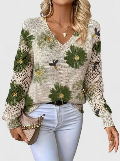 CARMELA - ELEGANTE JERSEY CON DISEÑO FLORAL