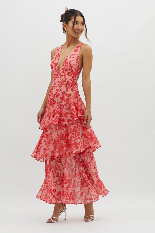 ELARA™ | Vestido largo con volantes