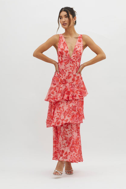 ELARA™ | Vestido largo con volantes