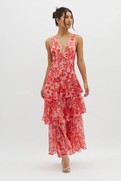 ELARA™ | Vestido largo con volantes