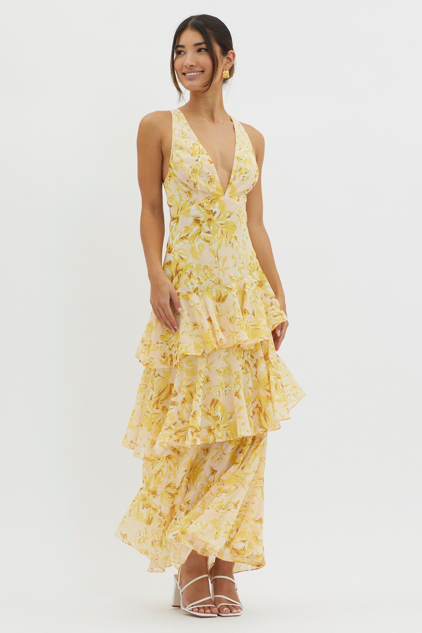 ELARA™ | Vestido largo con volantes