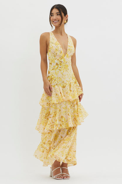 ELARA™ | Vestido largo con volantes