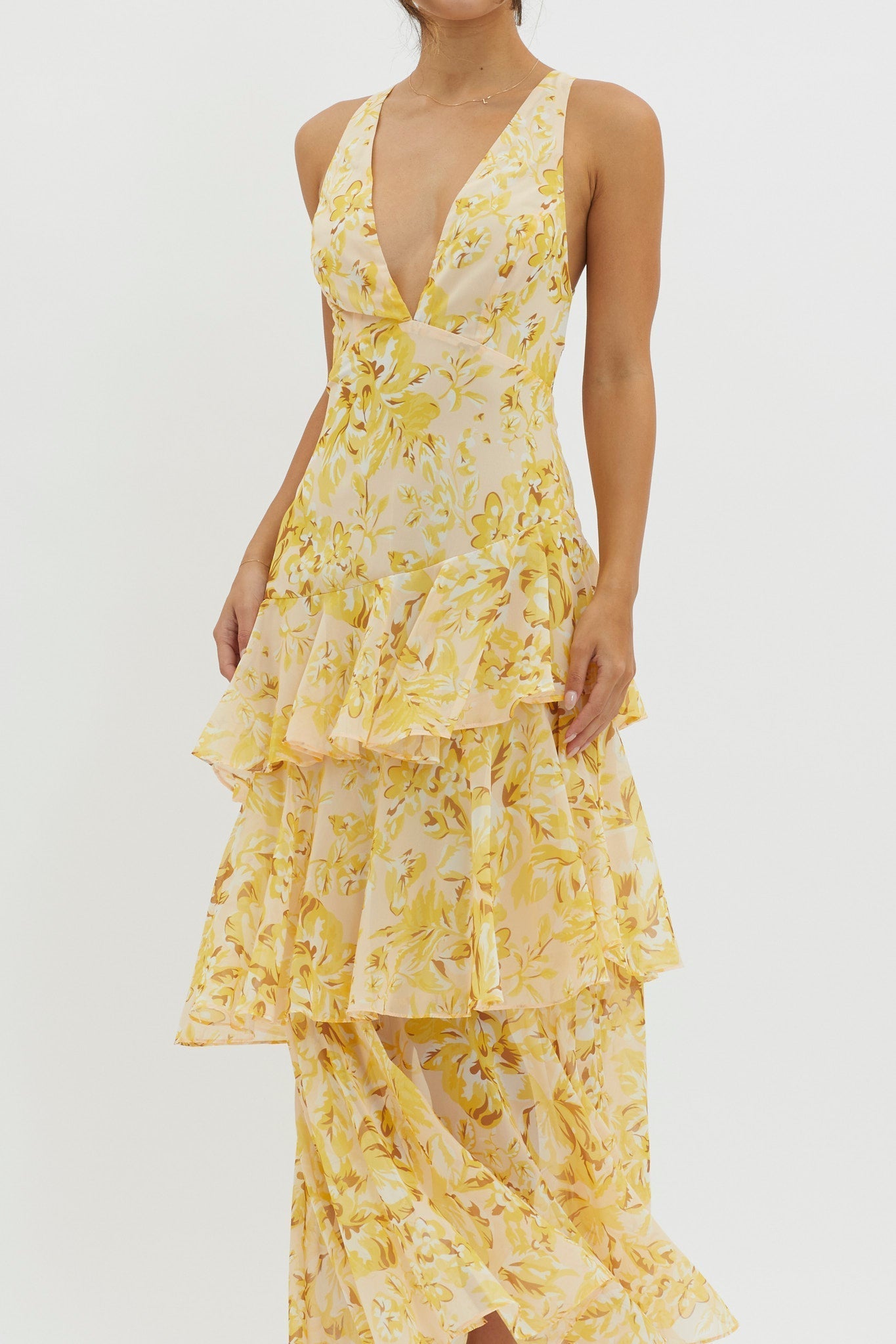 ELARA™ | Vestido largo con volantes