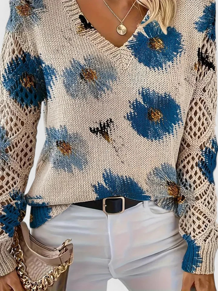 CARMELA - ELEGANTE JERSEY CON DISEÑO FLORAL