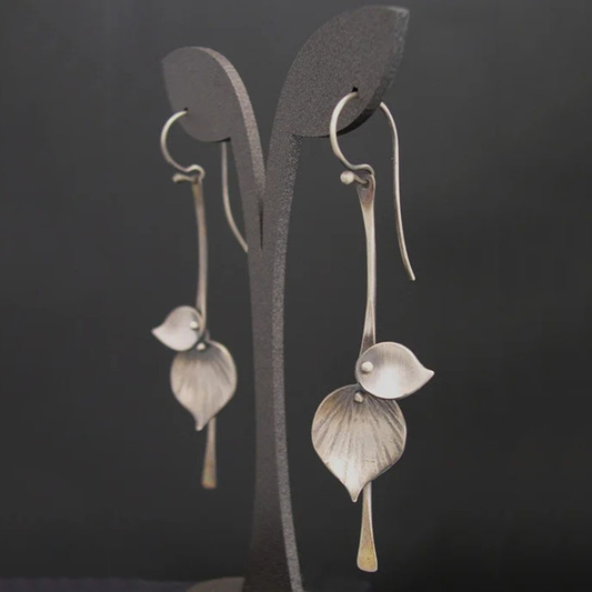 Pendientes vintage hoja de plata