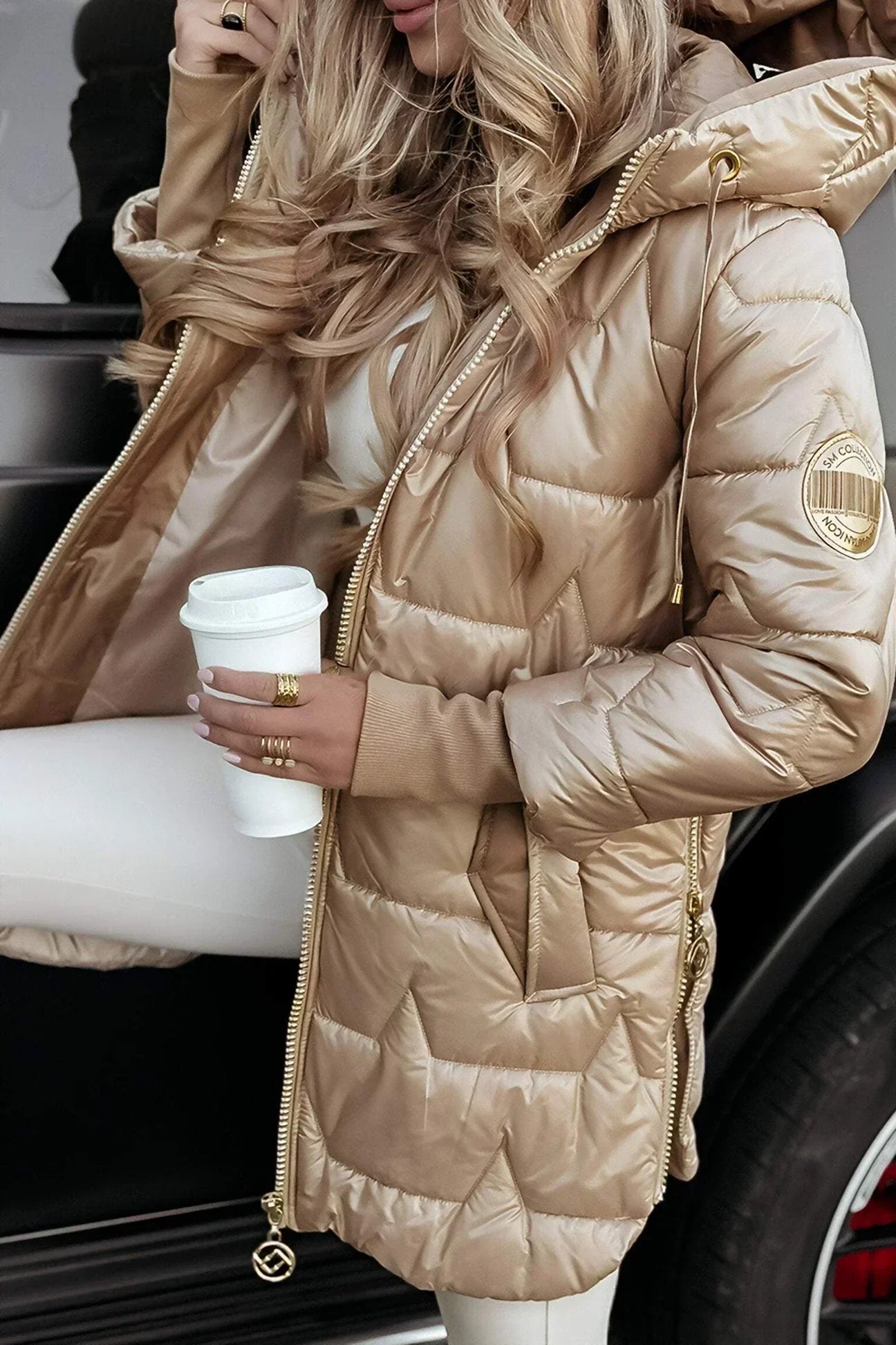 OLIVIA - ELEGANTE ABRIGO DE INVERNO ACOLCHADO CON CAPUCHA